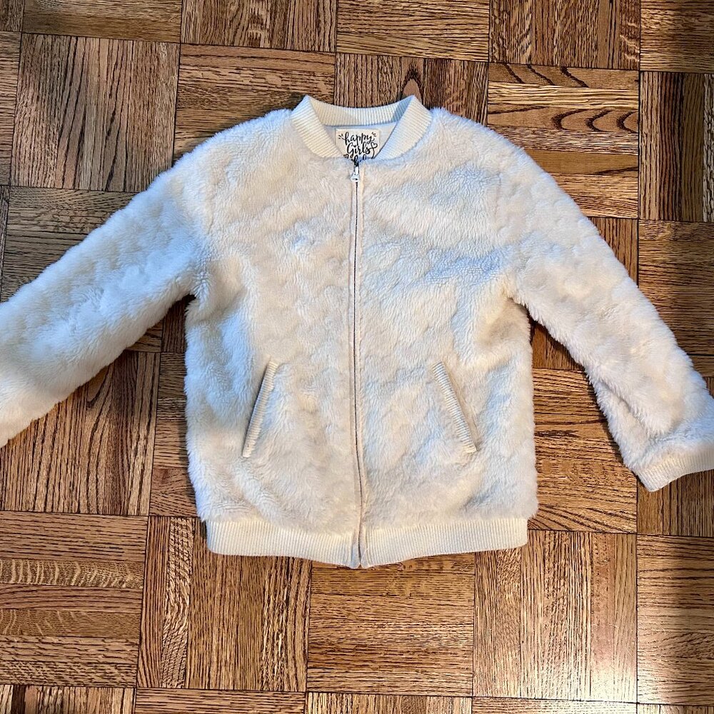 Kids Fluffy White Jacket